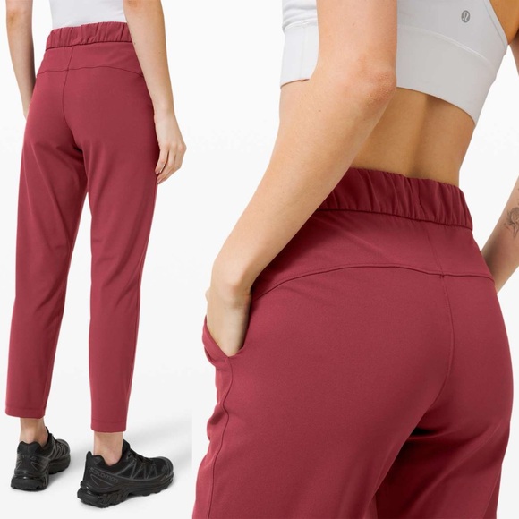 Lululemon On The Fly 7/8 Pant Jogger Chianti - Picture 2 of 13